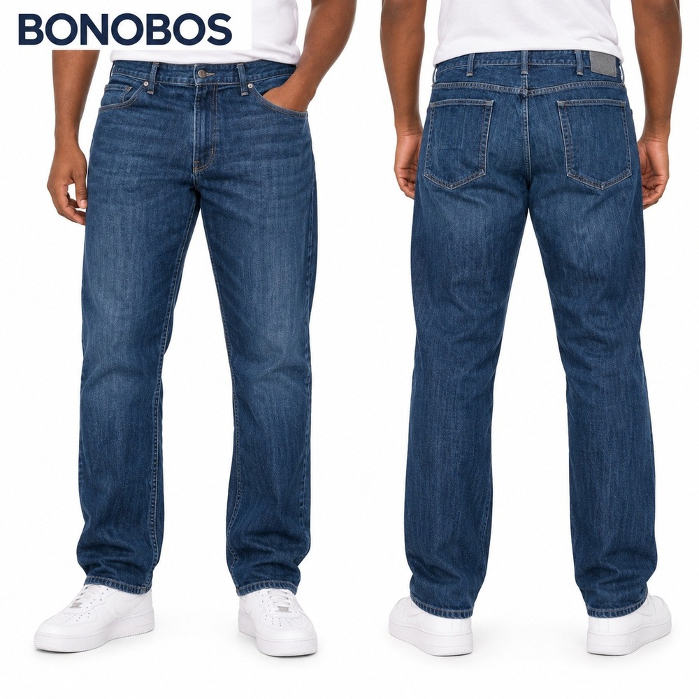 Bonobos Jeans Mens 40x32 Straight Leg USA Made Selvedge Dark Wash Denim